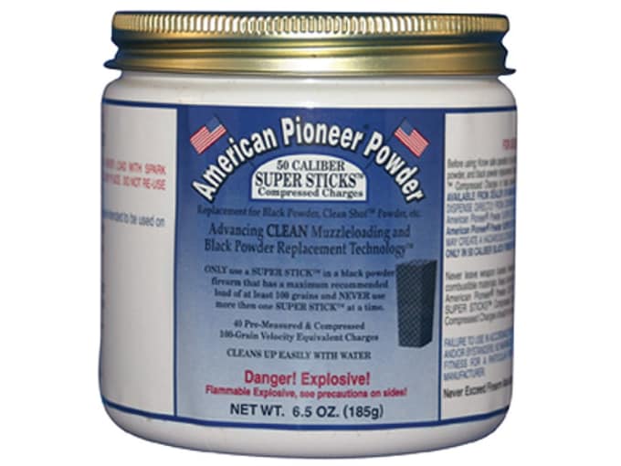 American-Pioneer-Black-Powder-Substitute-50-Caliber-100-Grain-Super-Sticks-30PK American Pioneer Black Powder Substitute 50 Caliber 100Gr Super Sticks 30PK - Image 1
